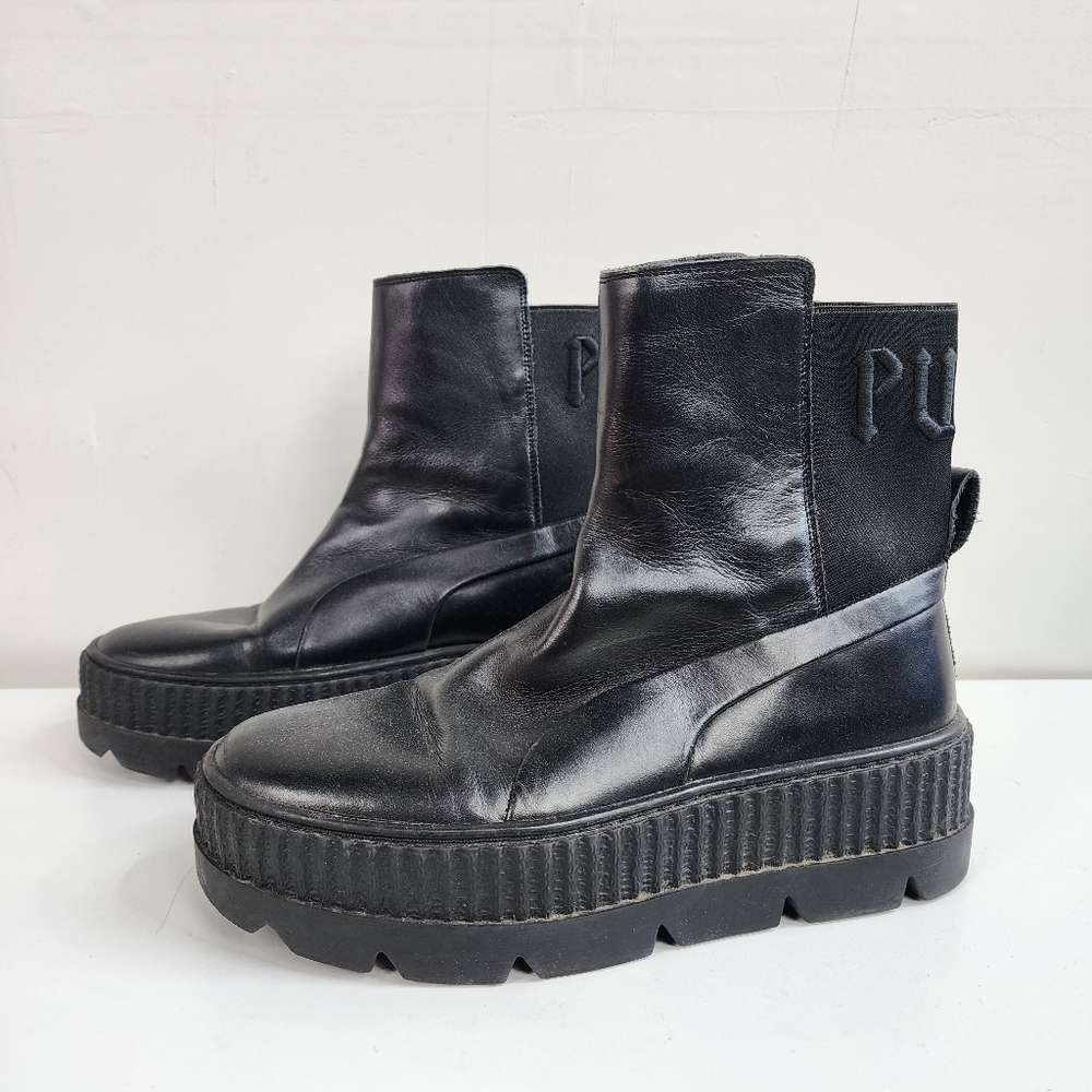 Fenty X Puma Women's Black Ankle Sneaker Booties, size 8